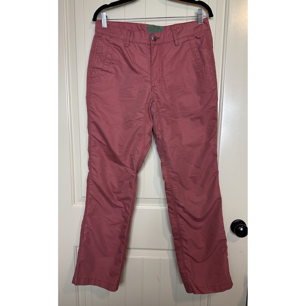 Mountain Khakis Poplin Pants Pink Red Slim Fit Casual Outdoor hiking Sz 34 X 31